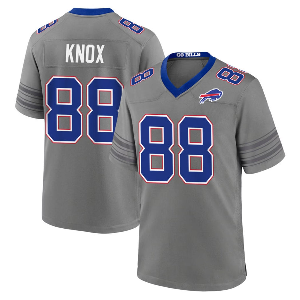 B.Bills #88 Dawson Knox Player Gray Nickel City Home Game CBdoa Stitched Jerseys