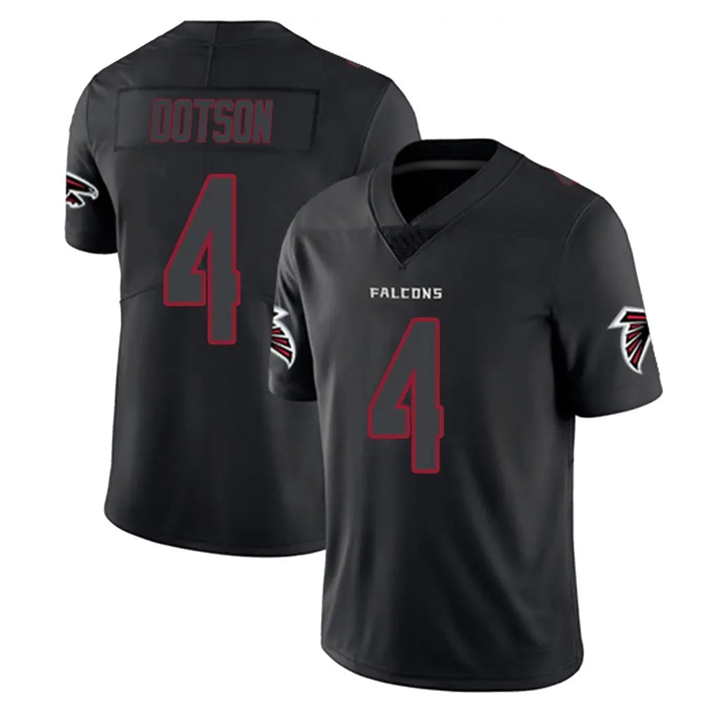 A.Falcons #4 Jahan Dotson Player Black Impact Limited Game CBdoa Stitched Jerseys