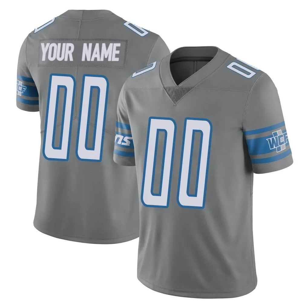 Custom D.Lions Gray Vapor Untouchable Limited Home Game Any Name & Numbers CBdoa Stitched Jerseys