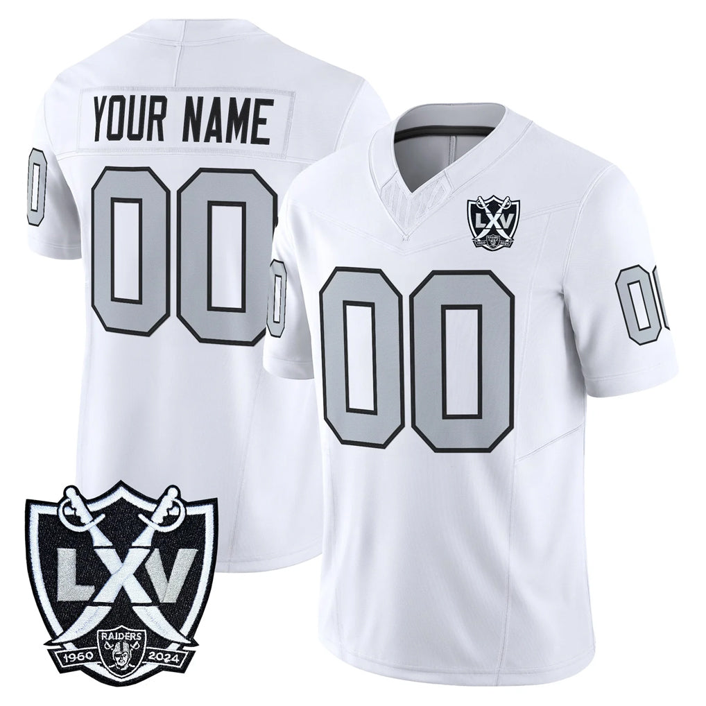 Custom LV.Raiders White 2026 Vapor Limited Home Game Any Name & Numbers CBdoa Stitched Jerseys