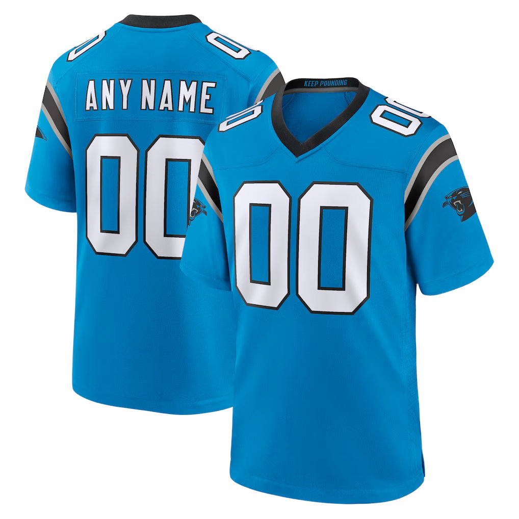 Custom C.Panthers Blue Home Game Any Name & Numbers CBdoa Stitched Jerseys
