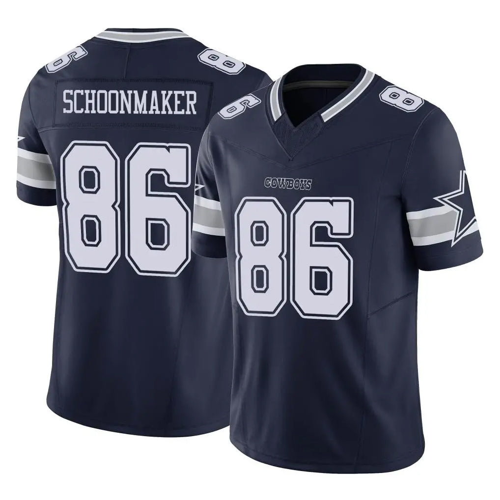 D.Cowboys #86 Luke Schoonmaker Player Navy Limited Vapor F.U.S.E. Home Game CBdoa Stitched Jerseys