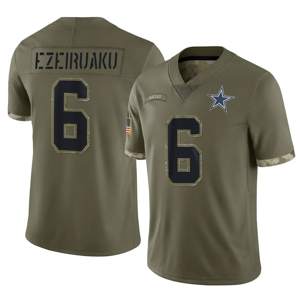 D.Cowboys #6 Donovan Ezeiruaku Player Olive Salute to Service Limited Game CBdoa Stitched Jerseys
