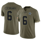 D.Cowboys #6 Donovan Ezeiruaku Player Olive Salute to Service Limited Game CBdoa Stitched Jerseys