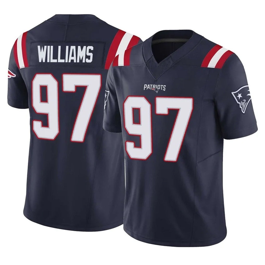 NE.Patriots #97 Milton Williams Player Navy Limited Vapor F.U.S.E. Home Game CBdoa Stitched Jerseys