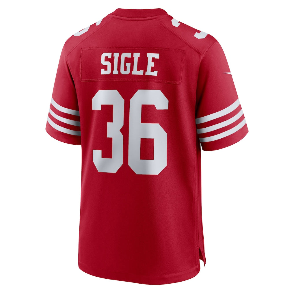 CBdoa SF.49ers #36 Marques Sigle Scarlet Team Game Jersey