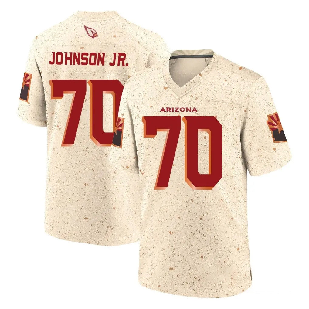 A.Cardinals #70 Paris Johnson Jr. Player Cream Rivalries Collection Game CBdoa Stitched Jerseys