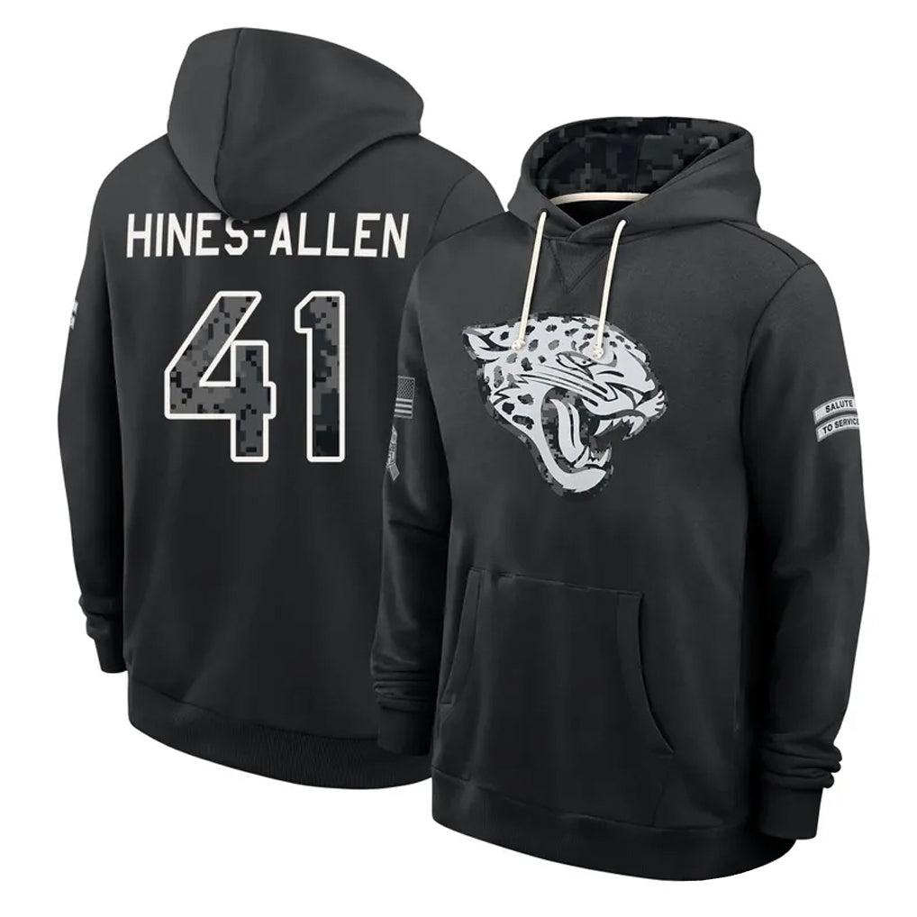 J.Jaguars #41 Josh Hines-Allen Player 2026 Black Logo Pullover Hoodies Limited Game CBdoa Stitched Jerseys