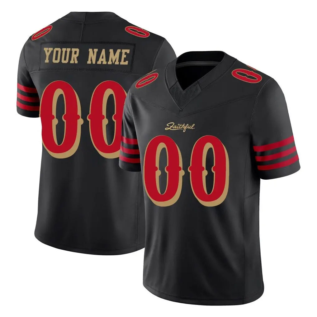 Custom SF.49ers Black Limited Rivalries Collection Home Game Any Name & Numbers CBdoa Stitched Jerseys