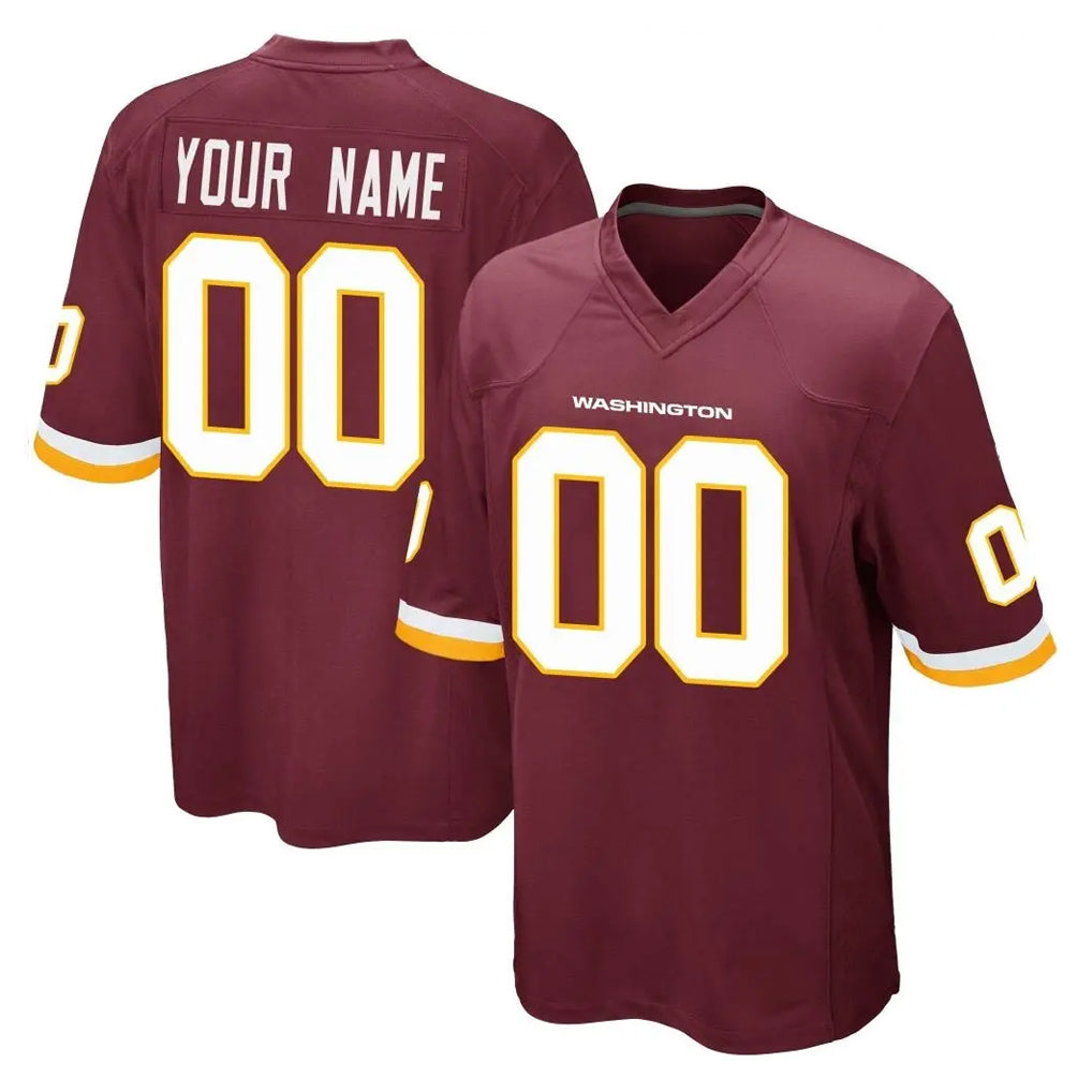 Custom W.Commanders Burgundy Team Color Home Game Any Name & Numbers CBdoa Stitched Jerseys