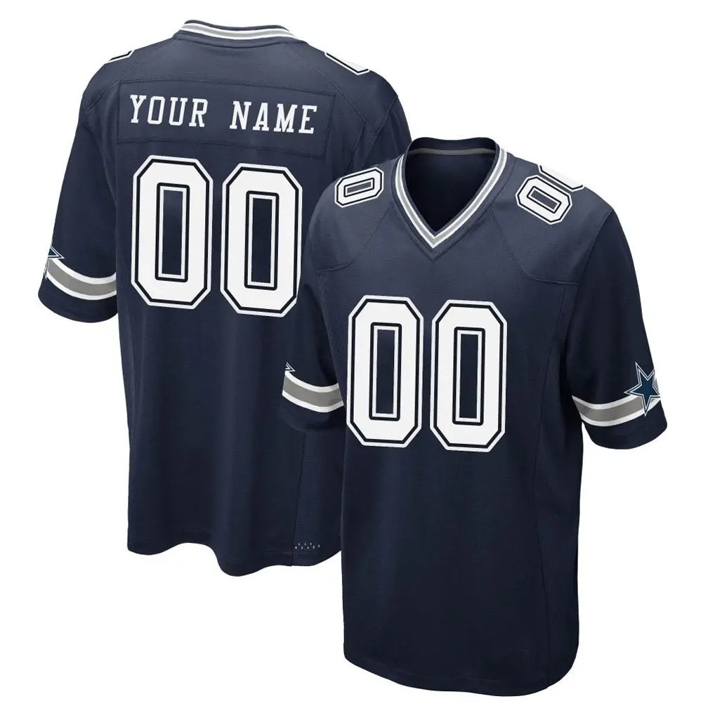 Custom D.Cowboys Navy Home Game Any Name & Numbers CBdoa Stitched Jerseys