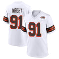 C.Browns #91 Alex Wright Player White Alternate Home Game CBdoa Stitched Jerseys