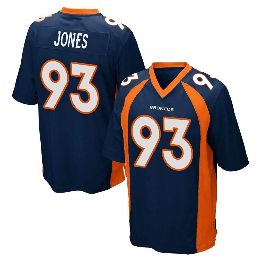D.Broncos #93 D.J. Jones Player Navy Game CBdoa Stitched Jerseys