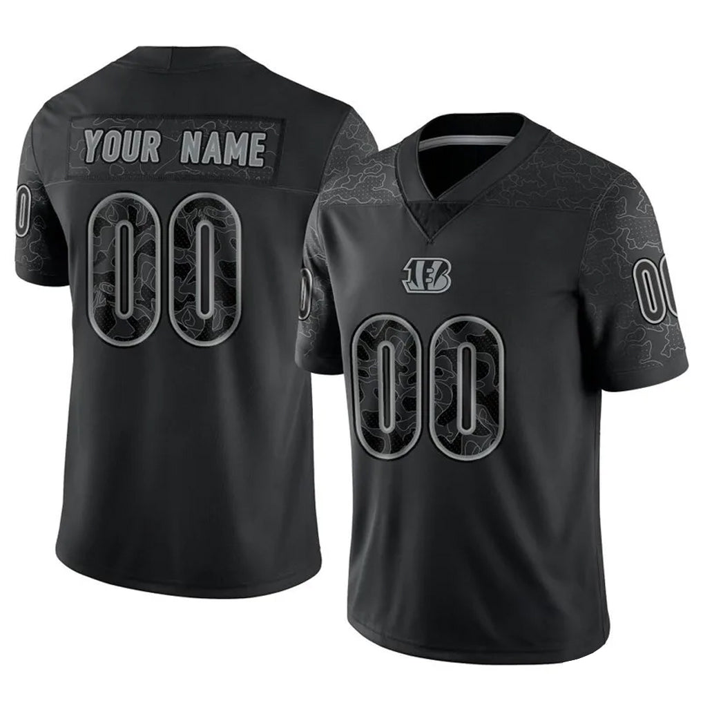 Custom C.Bengals Black Reflective Limited Game Any Name & Numbers CBdoa Stitched Jerseys
