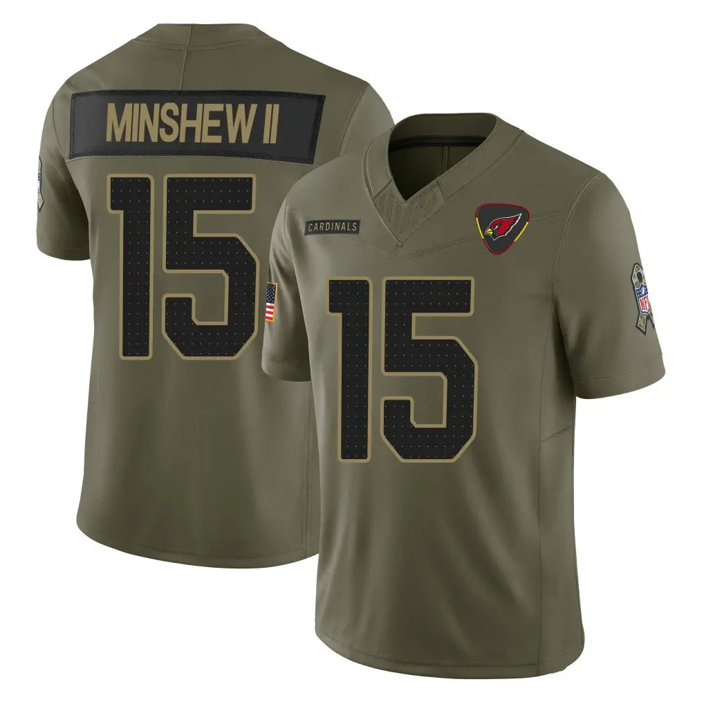 A.Cardinals #15 Gardner Minshew II Player Olive 2025 Salute To Service Limited Home Game CBdoa Stitched Jerseys