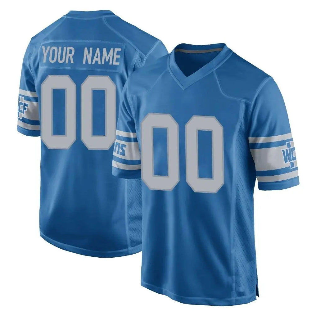 Custom D.Lions Blue Vapor Untouchable Throwback Game Any Name & Numbers CBdoa Stitched Jerseys