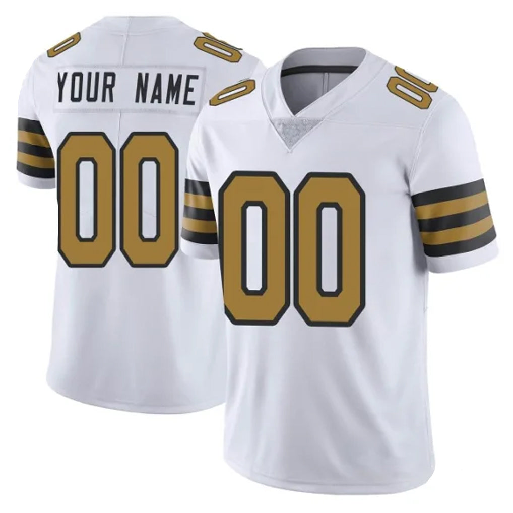 Custom NO.Saints White Limited Color Rush Home Game Any Name & Numbers CBdoa Stitched Jerseys