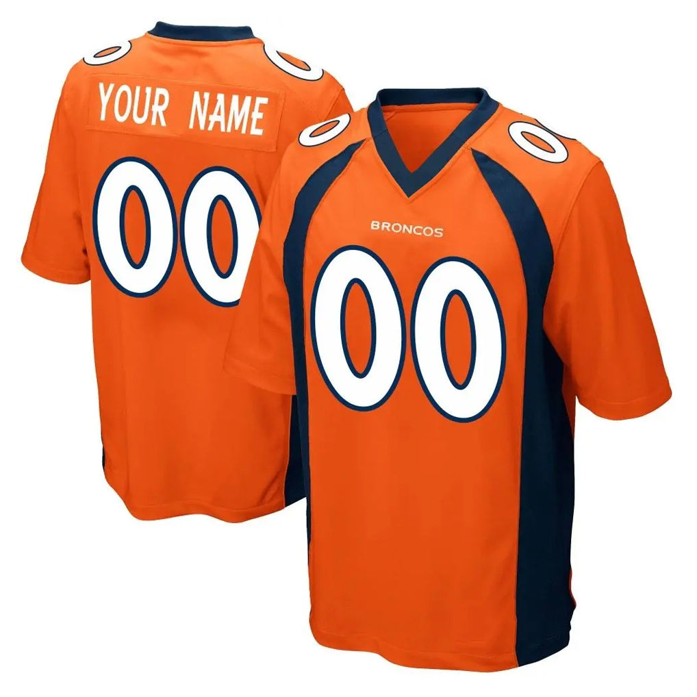 Custom D.Broncos Orange Color Home Game Any Name & Numbers CBdoa Stitched Jerseys