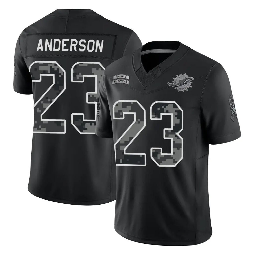 M.Dolphins #23 Zayne Anderson Player Black Limited 2026 Salute to Service Home Game CBdoa Stitched Jerseys