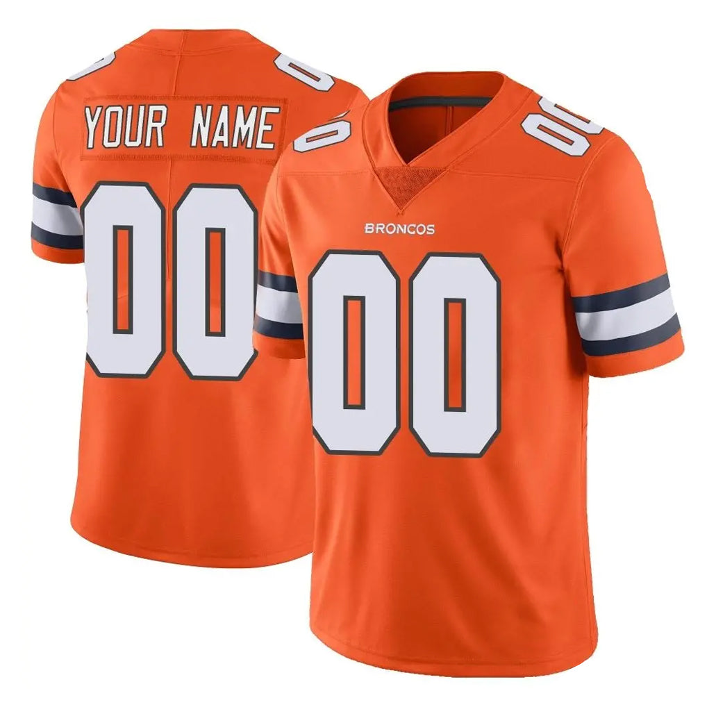 Custom D.Broncos Orange Vapor Untouchable Limited Home Game Any Name & Numbers CBdoa Stitched Jerseys