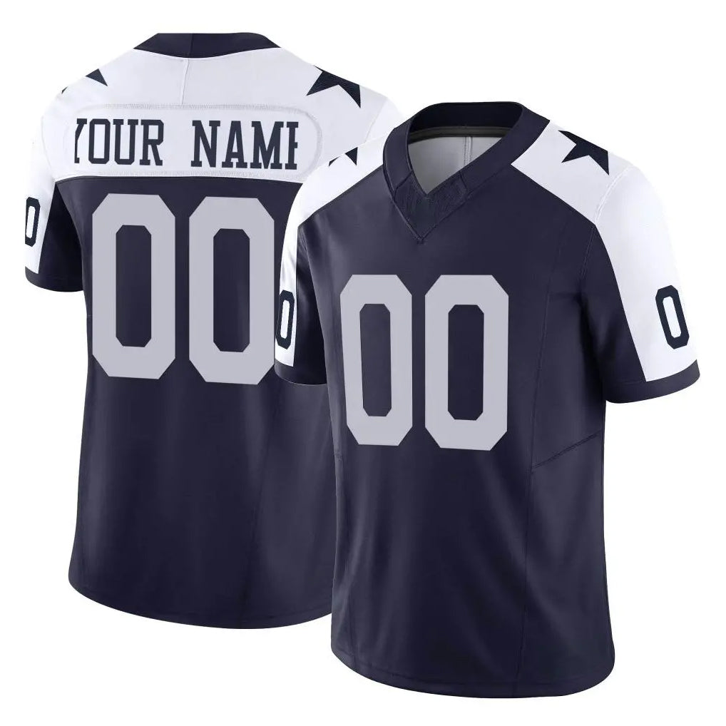 Custom D.Cowboys Navy-White Limited Alternate Vapor F.U.S.E. Home Game Any Name & Numbers CBdoa Stitched Jerseys