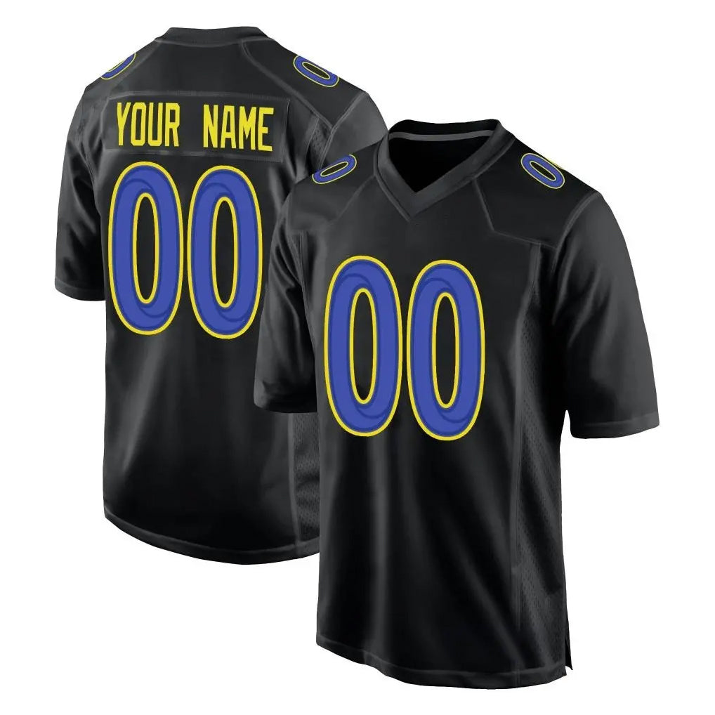 Custom LA.Rams Black Fashion Limited Home Game Any Name & Numbers CBdoa Stitched Jerseys