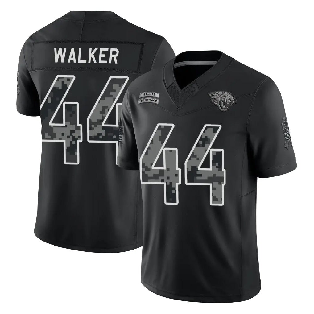 J.Jaguars #44 Travon Walker Player Black Limited 2026 Salute to Service Home Game CBdoa Stitched Jerseys