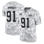 C.Browns #91 Alex Wright Player Arctic Camo Salute to Service Limited Home Game CBdoa Stitched Jerseys