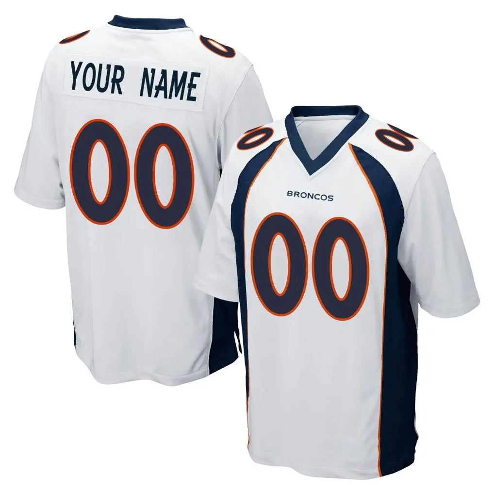 Custom D.Broncos White Game Any Name & Numbers CBdoa Stitched Jerseys