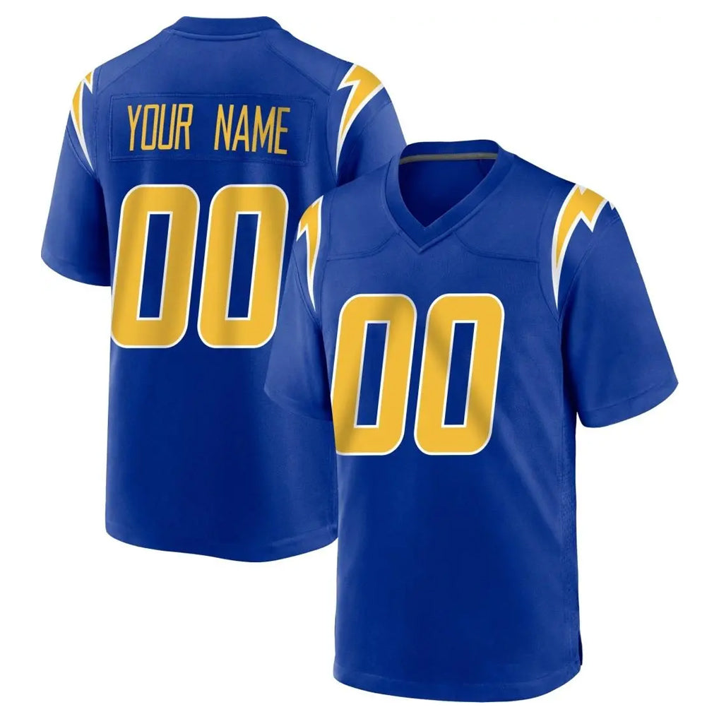 Custom LA.Chargers Royal Home Game Any Name & Numbers CBdoa Stitched Jerseys
