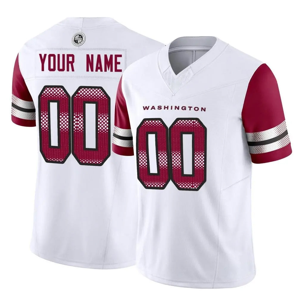 Custom W.Commanders White Vapor F.U.S.E. Limited Home Game Any Name & Numbers CBdoa Stitched Jerseys