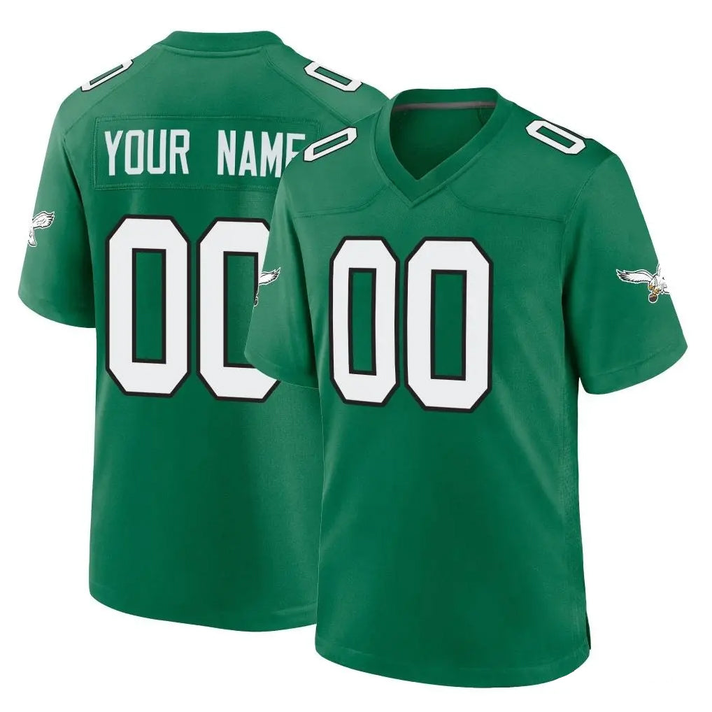 Custom P.Eagles Green Kelly Alternate Home Game Any Name & Numbers CBdoa Stitched Jerseys