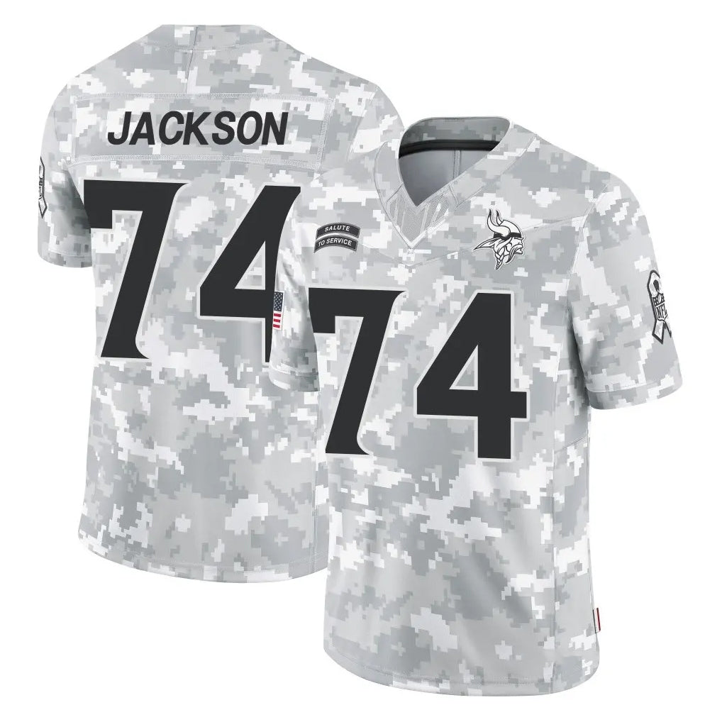 MN.Vikings #74 Donovan Jackson Player Arctic Camo Salute To Service Limited Game CBdoa Stitched Jerseys
