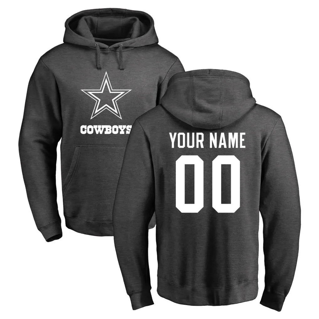 Custom D.Cowboys Ash One Color Pullover Hoodie Limited Any Name & Numbers CBdoa Stitched Jerseys