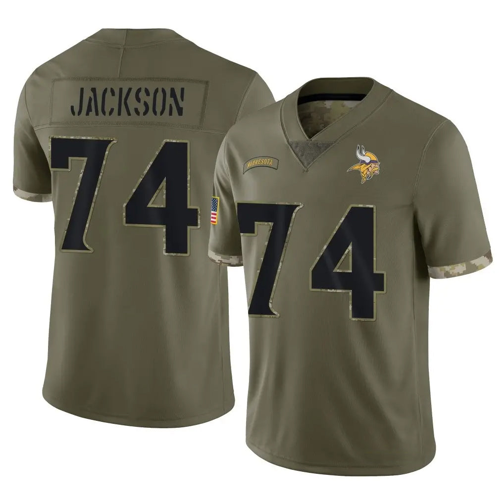 MN.Vikings #74 Donovan Jackson Player Olive Salute To Service Limited CBdoa Stitched Jerseys