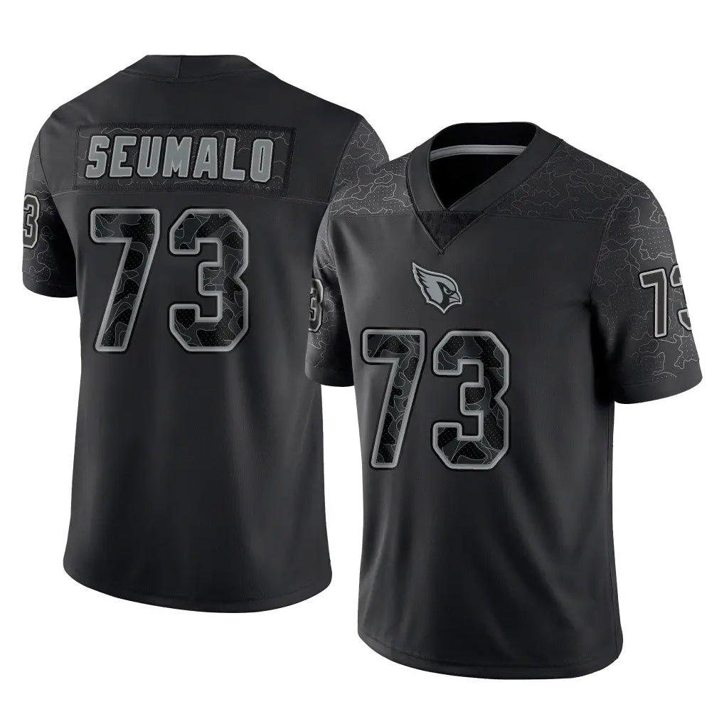 A.Cardinals #73 Isaac Seumalo Player Black RFLCTV Limited Home Game CBdoa Stitched Jerseys