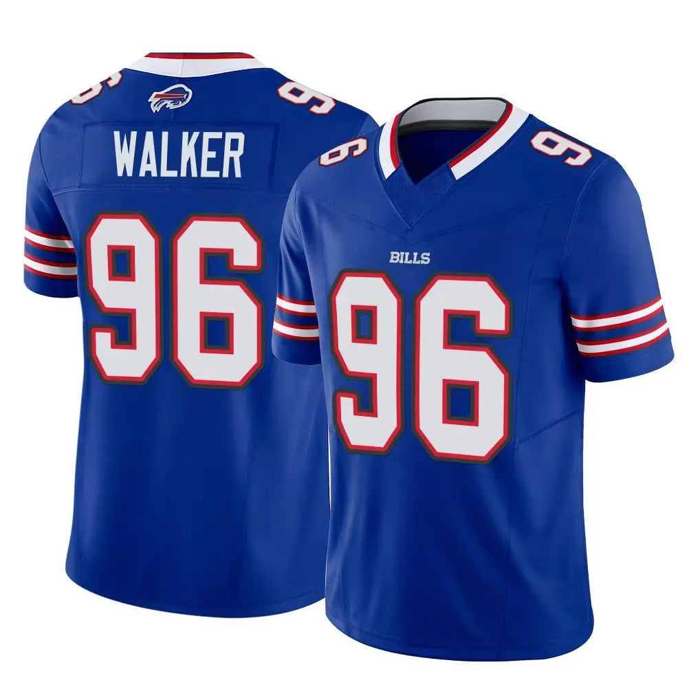 B.Bills #96 Deone Walker Player Royal Vapor F.U.S.E. Limited Home Game CBdoa Stitched Jerseys