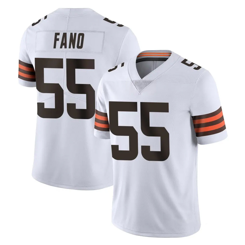 C.Browns #55 Spencer Fano Player White Vapor Untouchable Limited Home Game CBdoa Stitched Jerseys