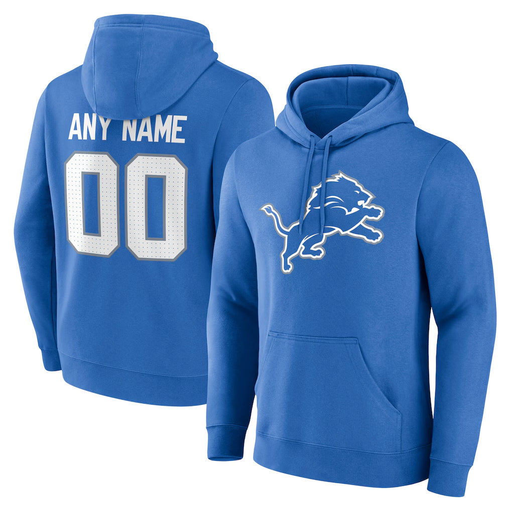 Custom D.Lions Blue Pullover Hoodies Limited Any Name & Numbers CBdoa Stitched Jerseys