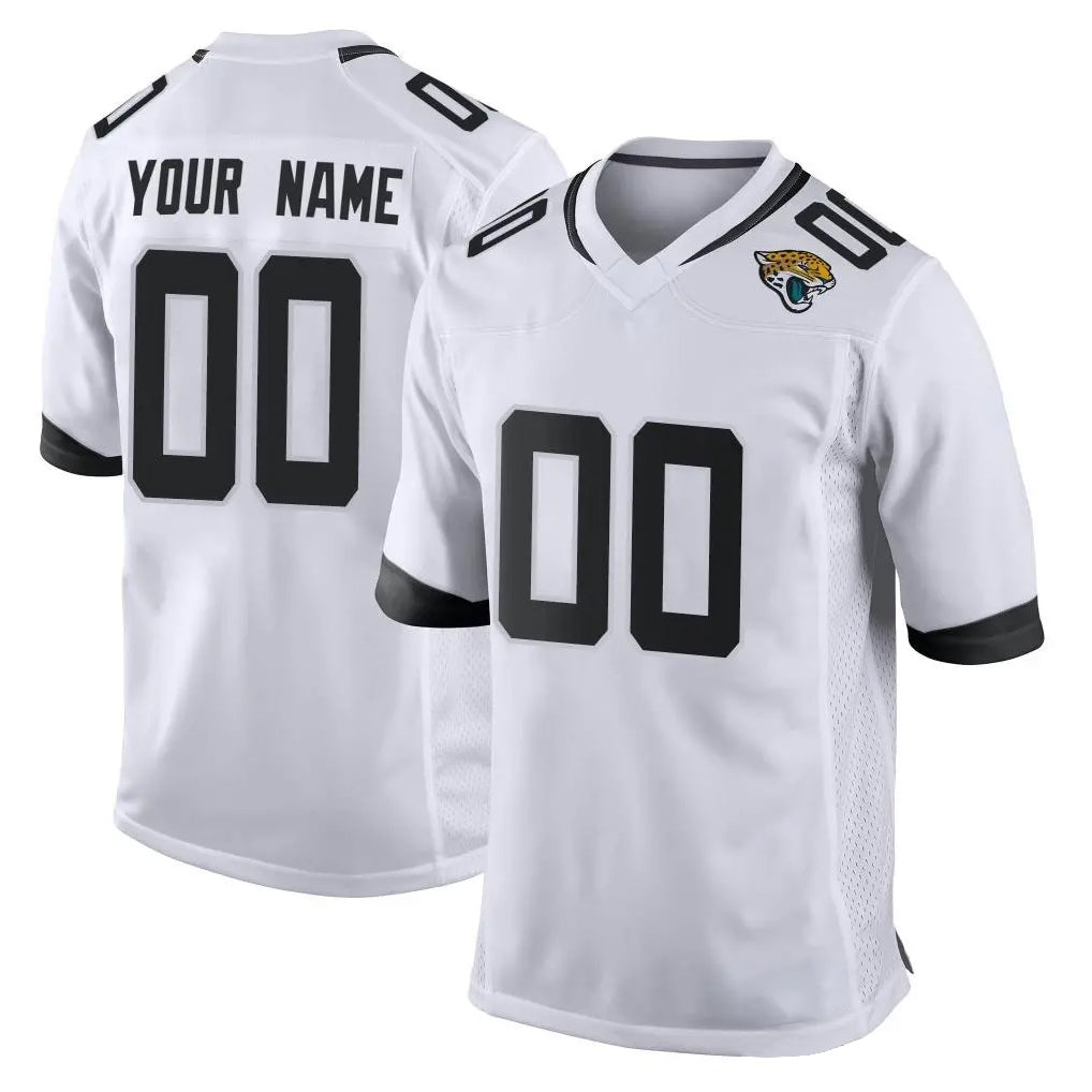 Custom J.Jaguars White Home Game Any Name & Numbers CBdoa Stitched Jerseys