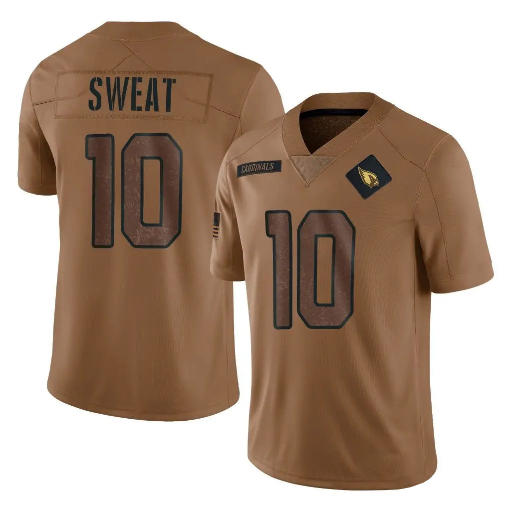 A.Cardinals #10 Josh Sweat Player Brown Limited Salute To Service Home Game CBdoa Stitched Jerseys