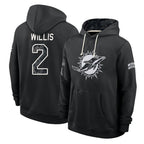 M.Dolphins #2 Malik Willis Player 2026 Black Logo Pullover Hoodies Limited Game CBdoa Stitched Jerseys
