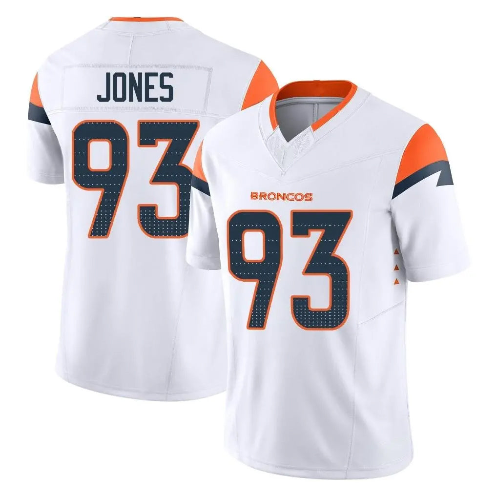 D.Broncos #93 D.J. Jones Player White Limited Vapor F.U.S.E. Home Game CBdoa Stitched Jerseys