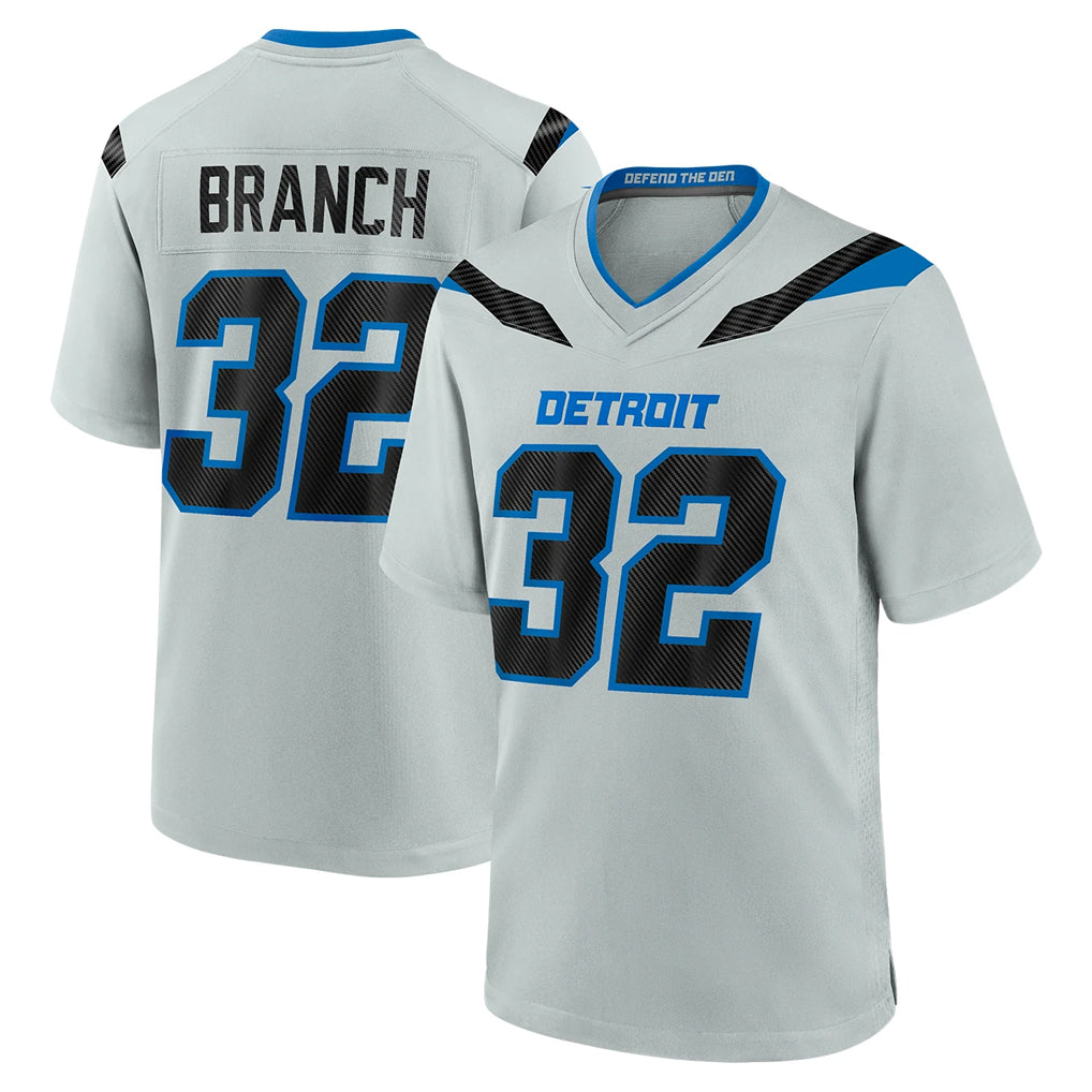 D.Lions #32 Brian Branch Player Silver 2026 Rivalries Collection Home Game CBdoa Stitched Jerseys