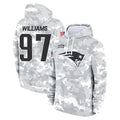 NE.Patriots #97 Milton Williams Player Arctic Camo Salute to Service Pullover Hoodies Limited Game CBdoa Stitched Jerseys