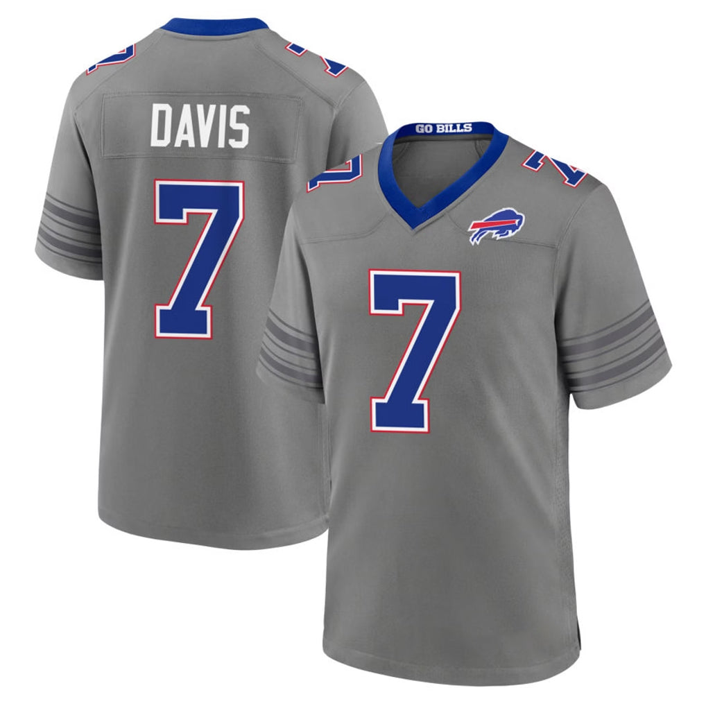 B.Bills #7 Ray Davis Player Gray Nickel City Home Game CBdoa Stitched Jerseys
