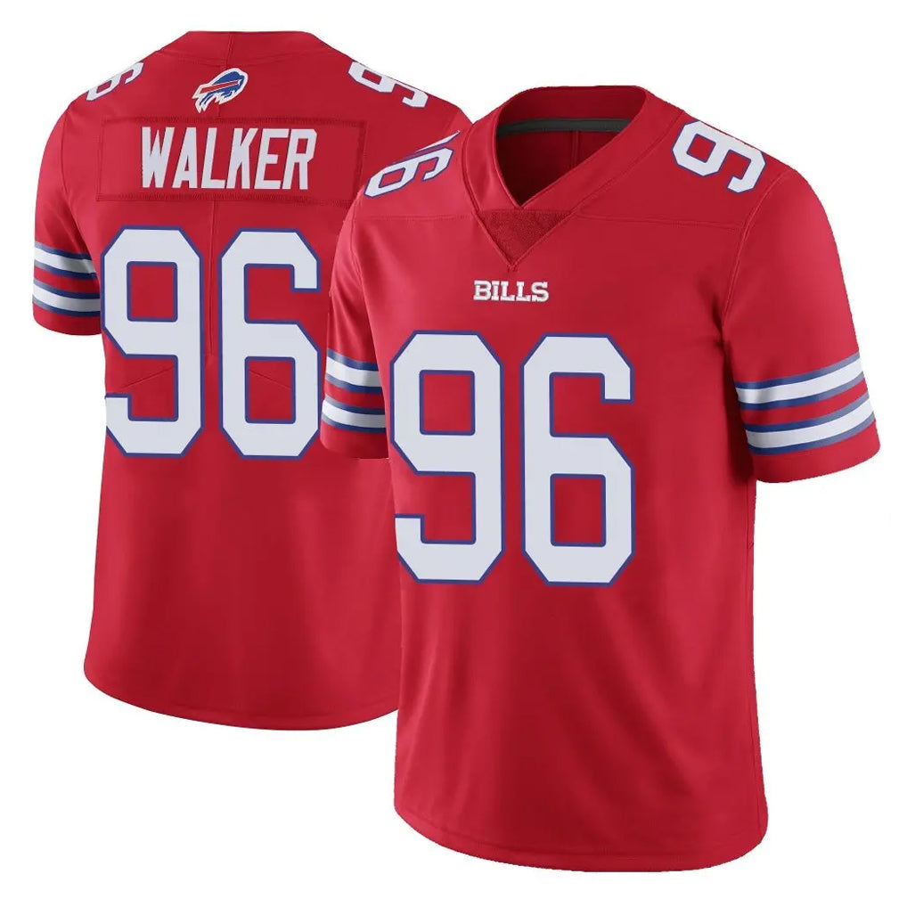B.Bills #96 Deone Walker Player Red Vapor Untouchable Limited CBdoa Stitched Jerseys
