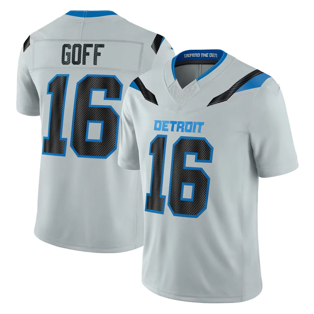 D.Lions #16 Jared Goff Player Silver Limited 2026 Rivalries Collection Home Game CBdoa Stitched Jerseys