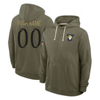 Custom LA.Rams Olive Salute to Service Pullover Hoodies Limited Any Name & Numbers CBdoa Stitched Jerseys