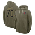 C.Bears #70 Braxton Jones Player Olive Salute to Service Pullover Hoodies Limited CBdoa Stitched Jerseys